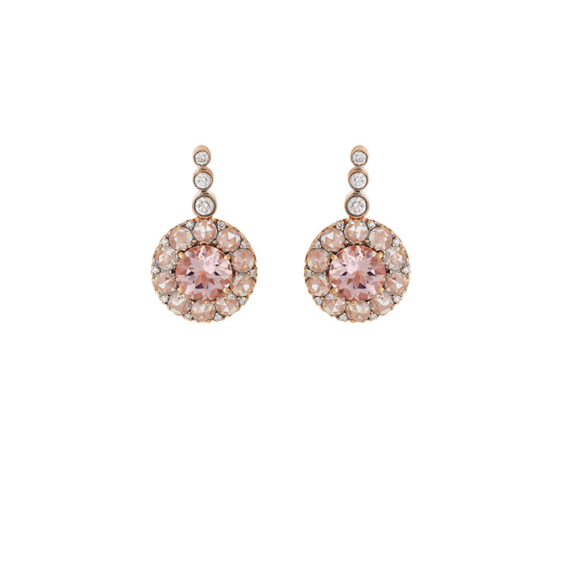 Beirut Rosace Earrings - Morganites - Diamonds