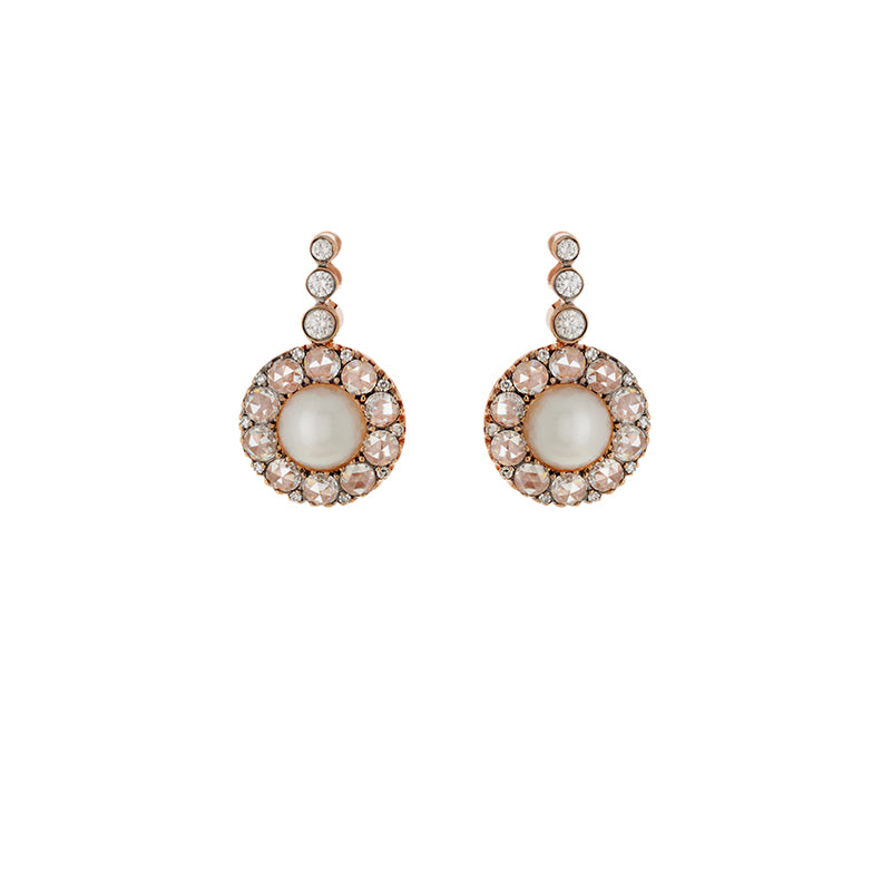 Beirut Rosace Boucles d'oreilles- Perles - Diamants