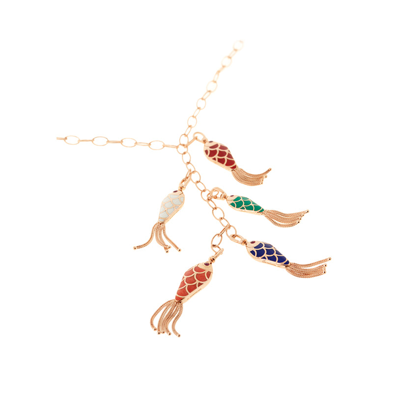 Fish For Love Necklace - Rubies