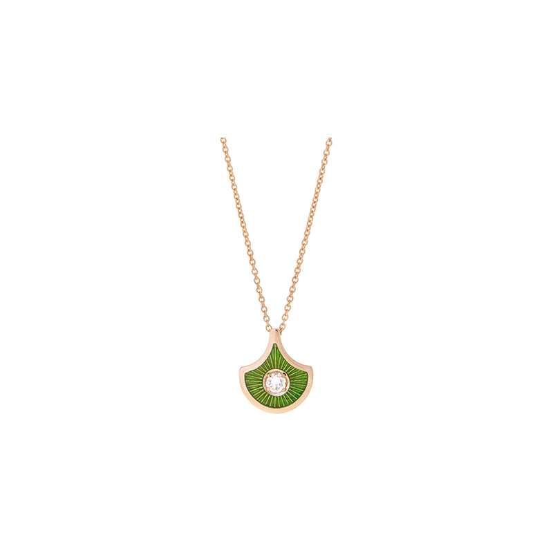 Fish For Love Scale Kiwi Pendant - Diamonds