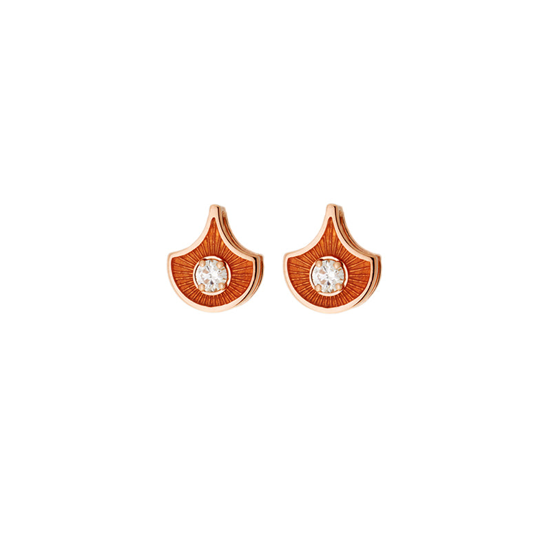 Fish For Love Scale Orange Earring - Diamond
