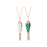 Fish For Love Pendentif Vert & Ivoire - Rubis