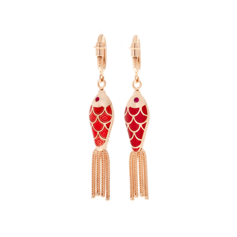 Fish For Love Charm rouge rouille clair & foncé - Rubis