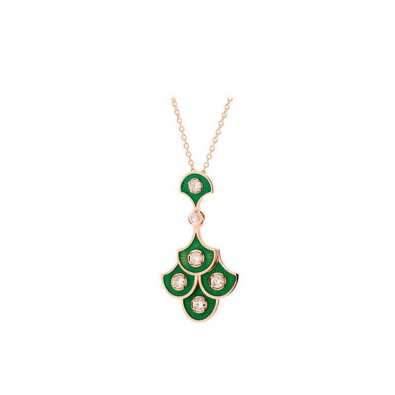 Fish For Love Scales Green Pendant - Diamonds