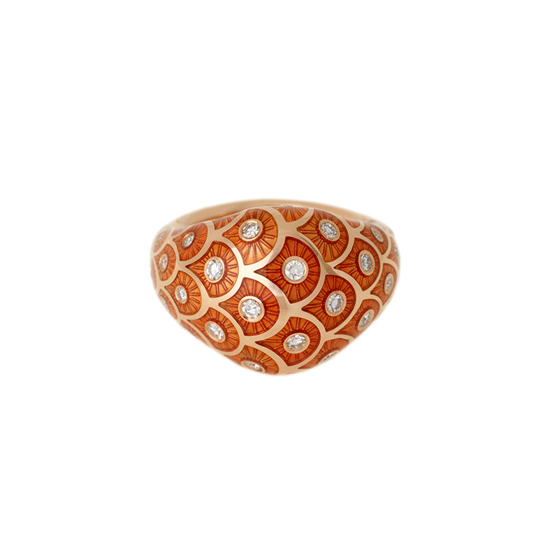 Fish For Love Bague Orange - Diamants
