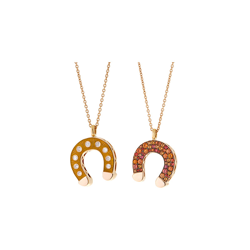 Double Face Jaune Pendentif - Saphirs Jaunes - Diamants