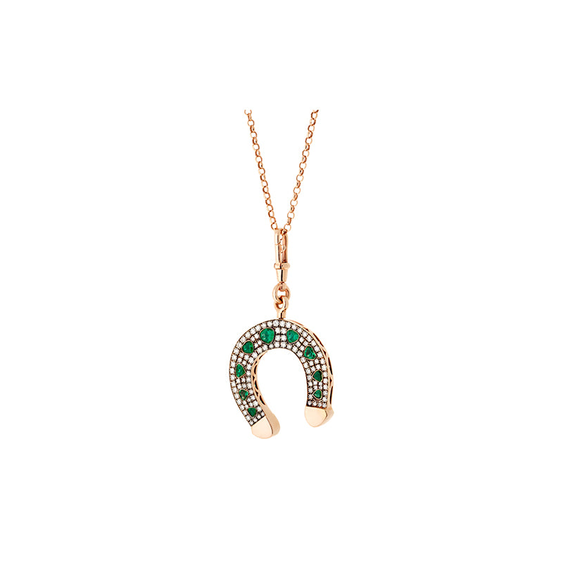 Fortune Pendant - Emeralds - Diamonds