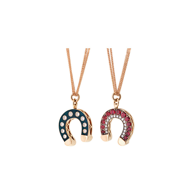 Double Face Petrol Pendant - Spinels - Diamonds