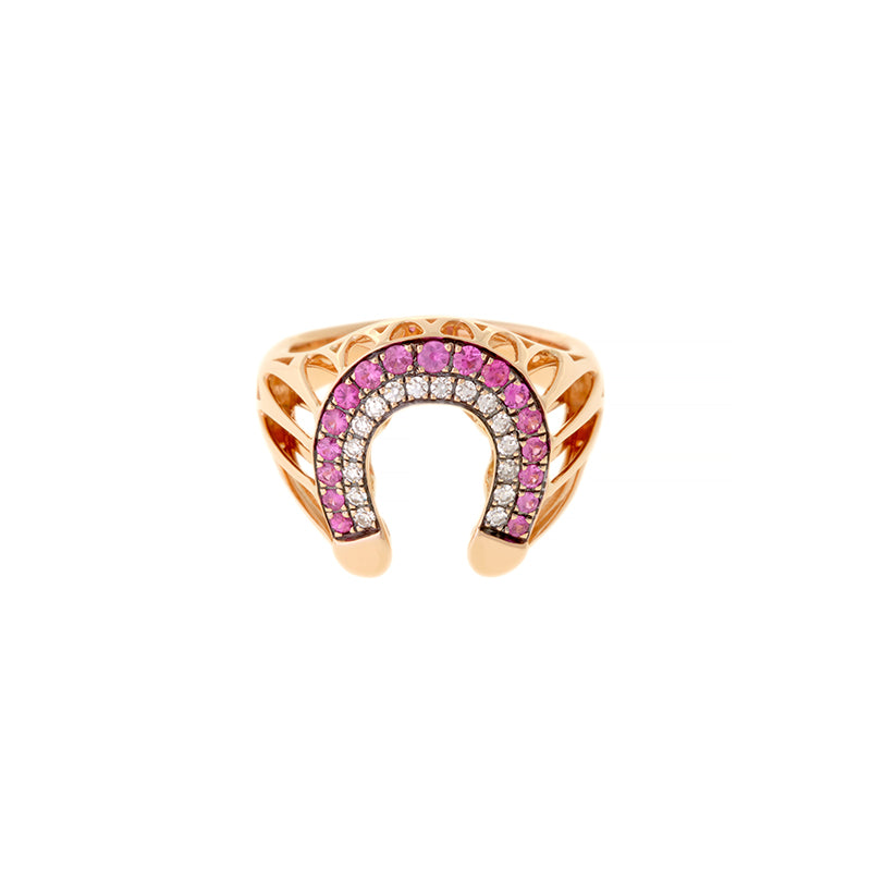 Fortune Pinky Ring - Pink Sapphires - Diamonds