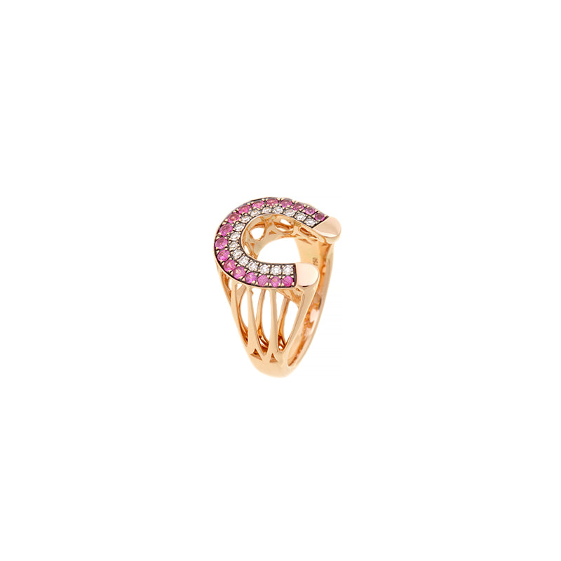 Fortune Pinky Ring - Pink Sapphires - Diamonds