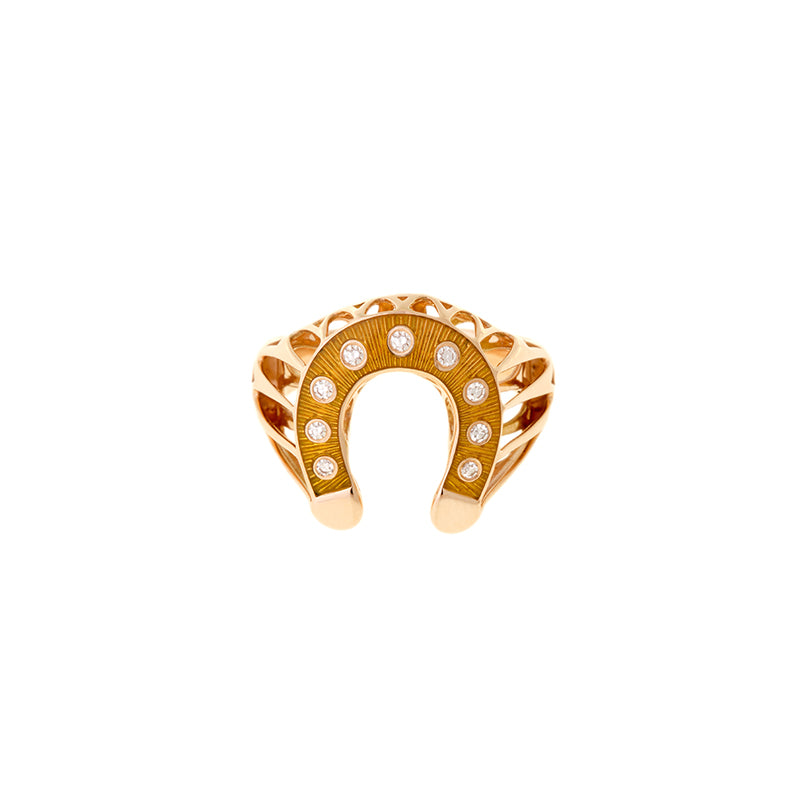 Fortune Jaune Chevalière Bague - Diamants