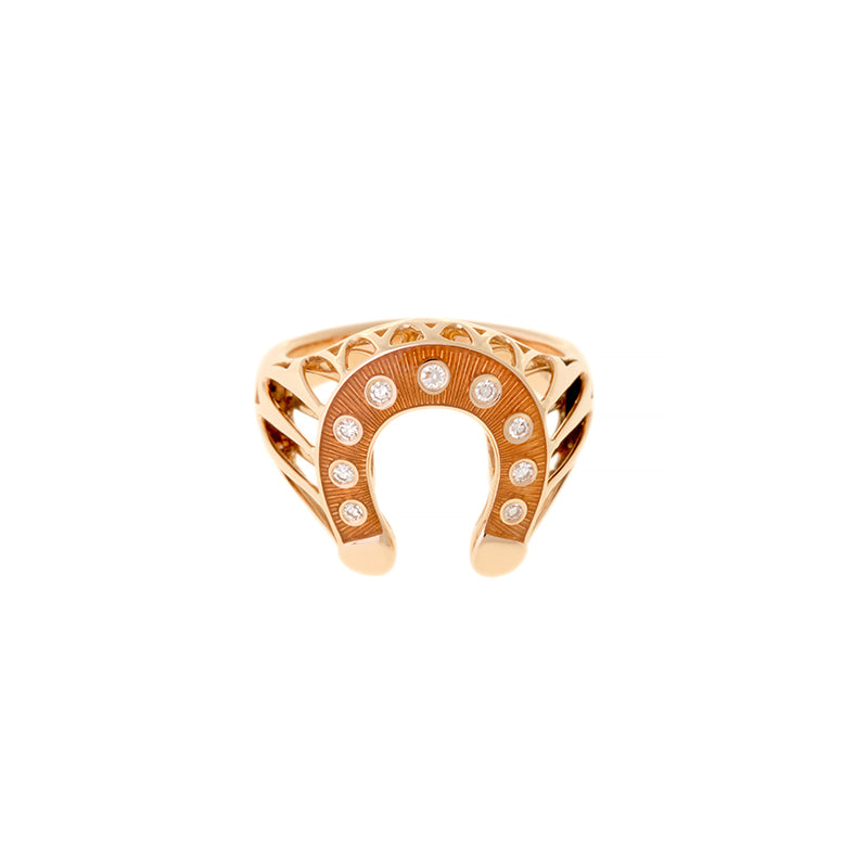 Fortune Orange Chevalière Bague - Diamants