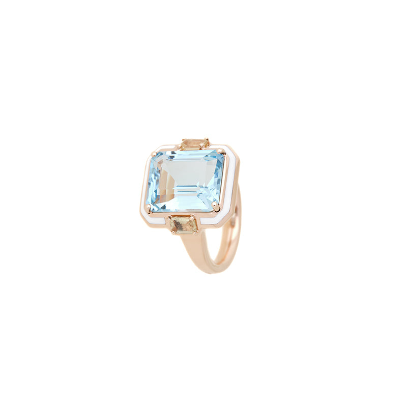 Gemma Ring - Aquamarine - Yellow Sapphires