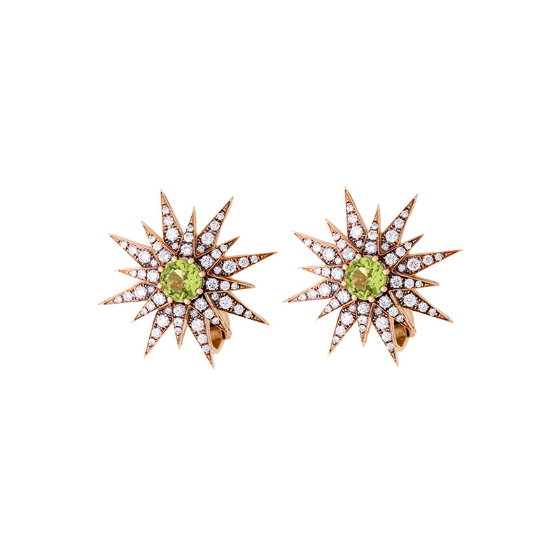 Istanbul Earrings - Peridots - Diamonds