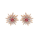 Istanbul Earrings - Rhodolites - Diamonds