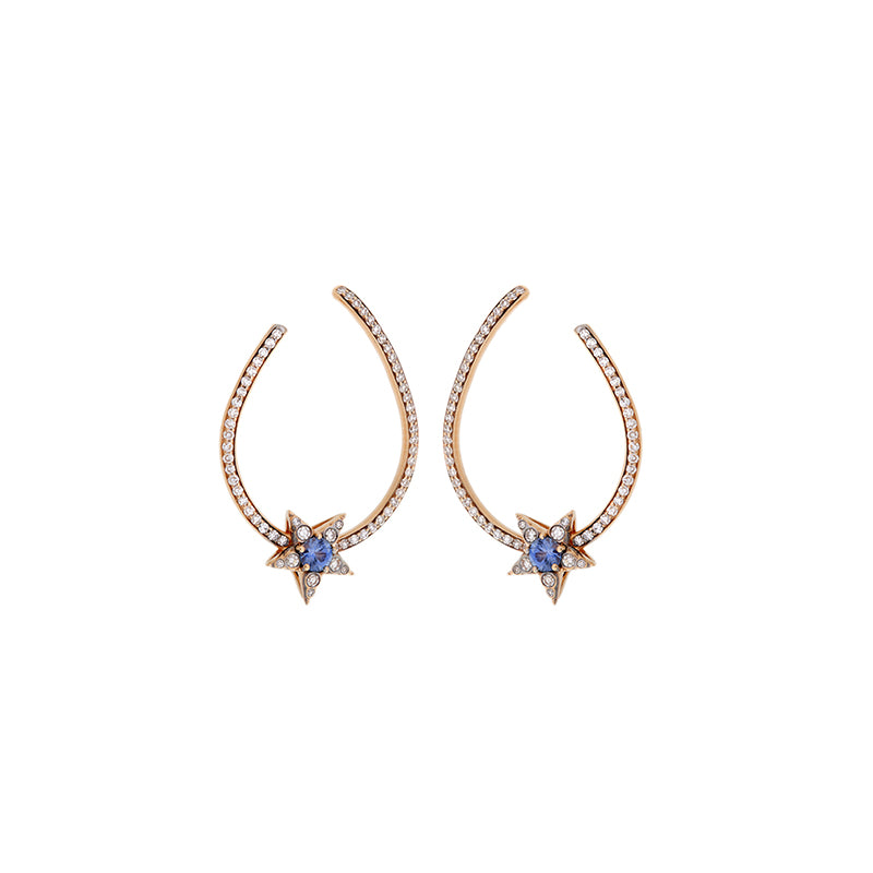 Istanbul Earrings - Blue Sapphires - Diamonds