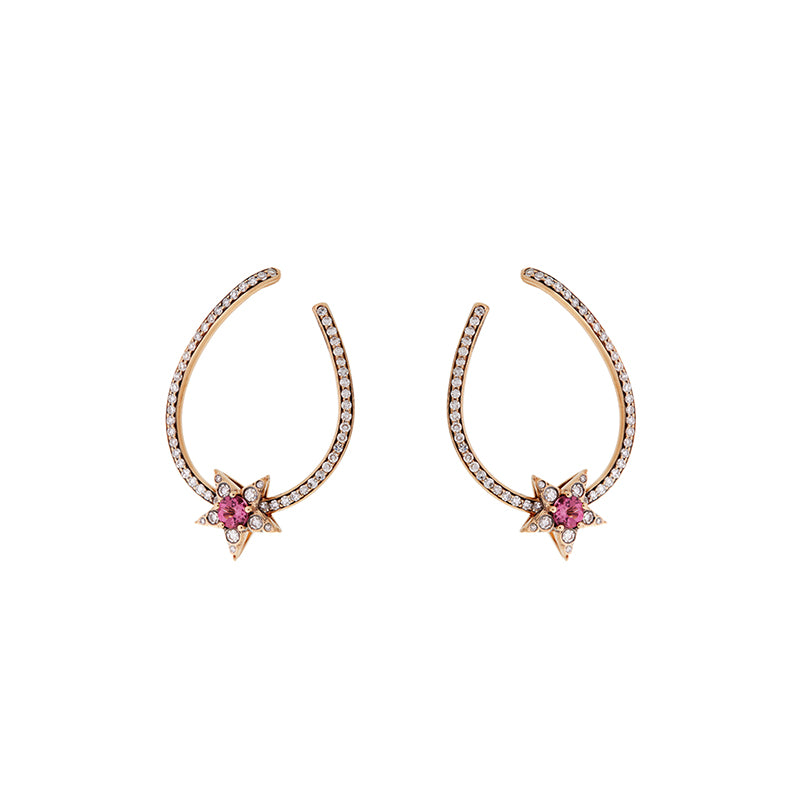 Istanbul Earrings - Pink Tourmalines - Diamonds