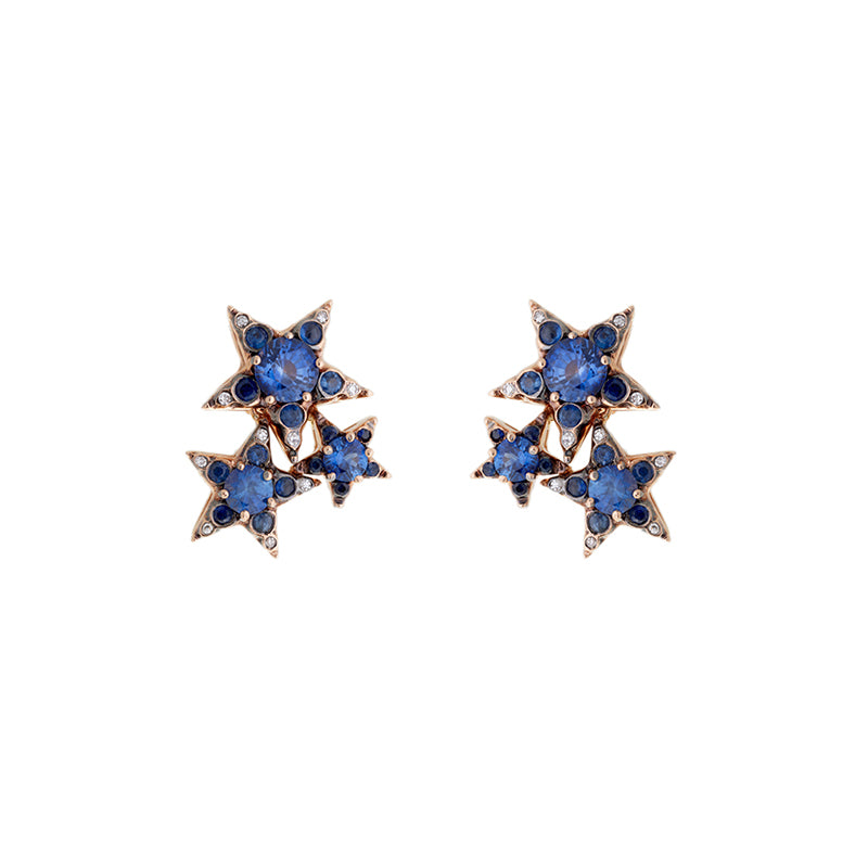 Istanbul Earrings - Blue Sapphires - Diamonds