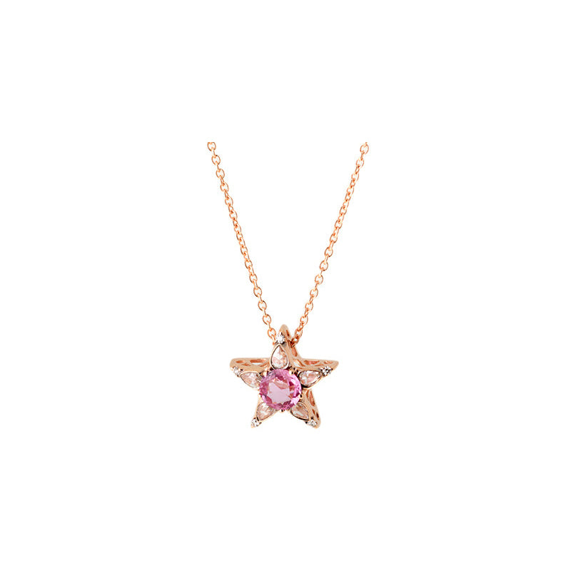 Istanbul Pendentif - Saphir Rose - Diamants