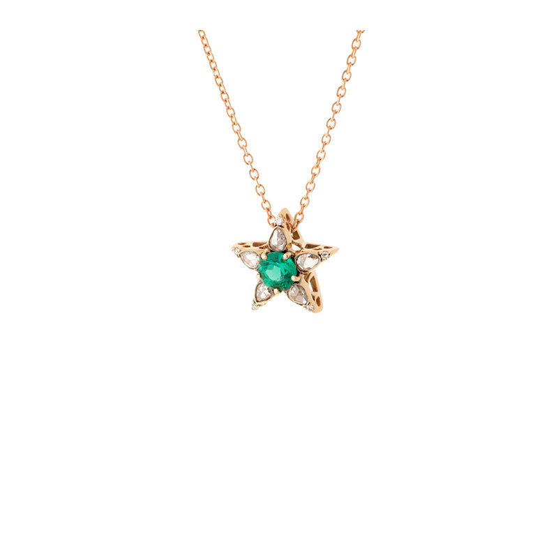 Istanbul Pendant - Emerald - Diamonds
