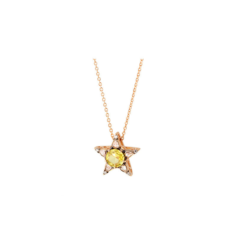 Istanbul Pendentif - Saphir Jaune - Diamants