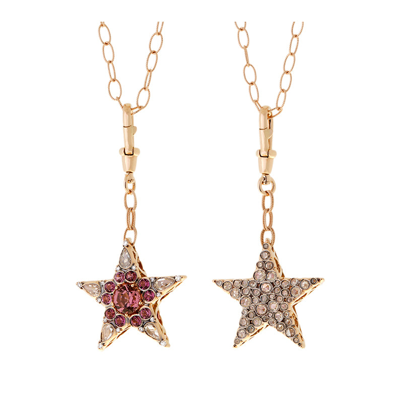Istanbul Pendant - Pink Tourmalines - Diamonds
