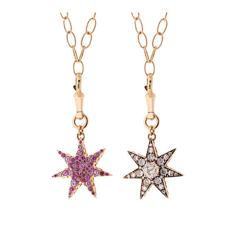 Istanbul Pendant - Pink Sapphires - Diamonds