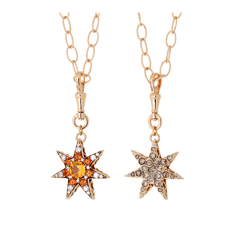 Istanbul Pendant - Spessartines - Diamonds