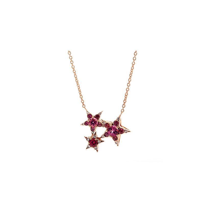 Istanbul Pendant - Rhodolites - Diamonds