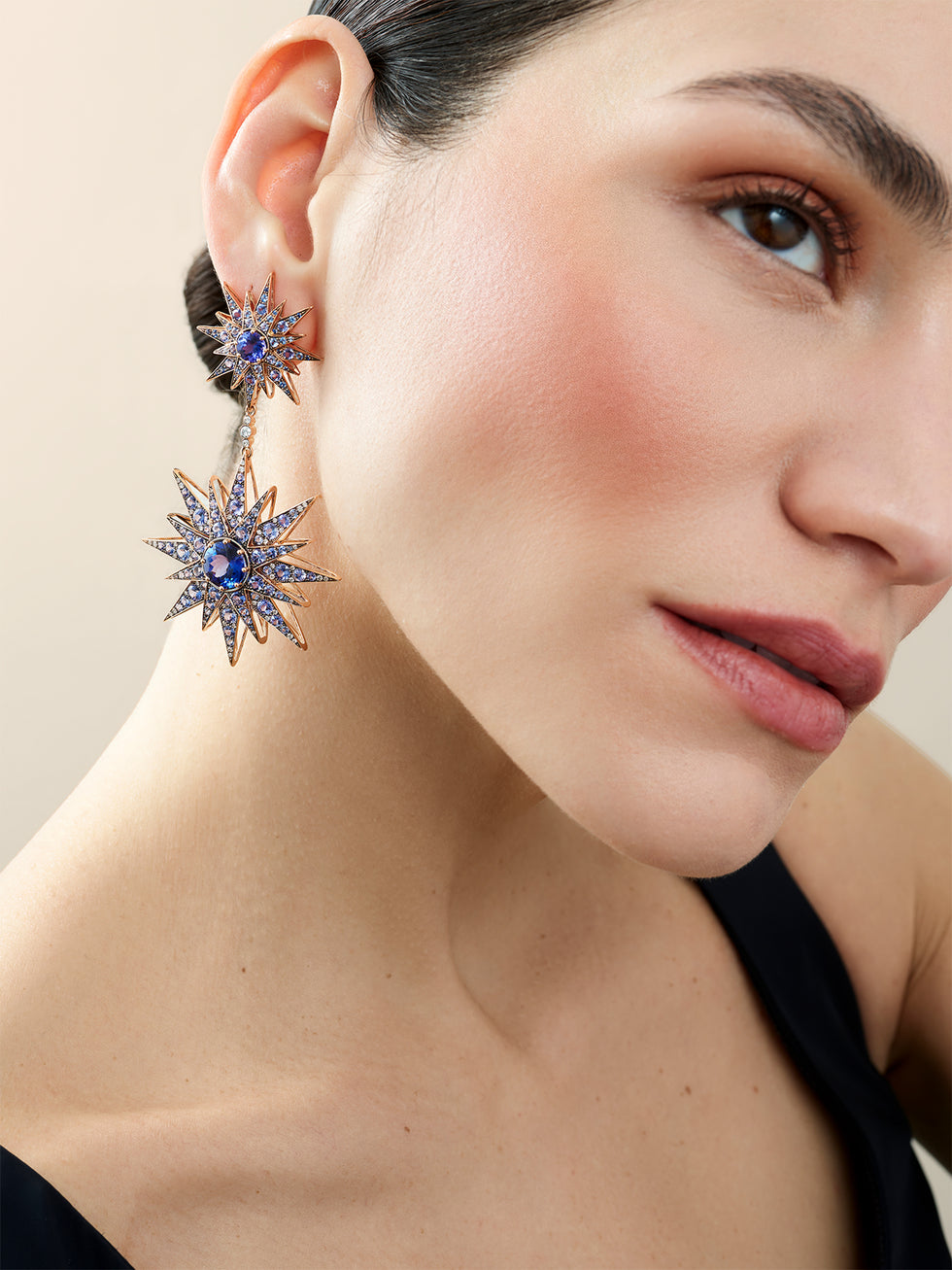 Istanbul Earrings - Blue Sapphires - Tanzanites - Diamonds