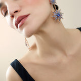 Istanbul Earrings - Blue Sapphires - Tanzanites - Diamonds