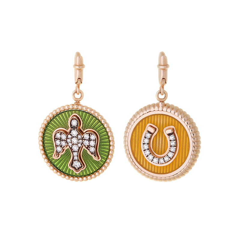 Double Face Charm - Kiwi & Yellow - Diamonds