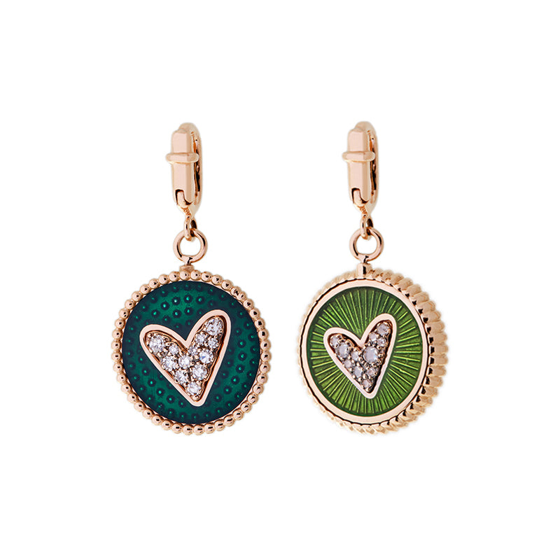 Double Face Charm - Kiwi & Forest Green - Diamonds