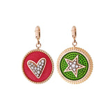 Double Face Charm - Red Snapper & Kiwi - Diamonds