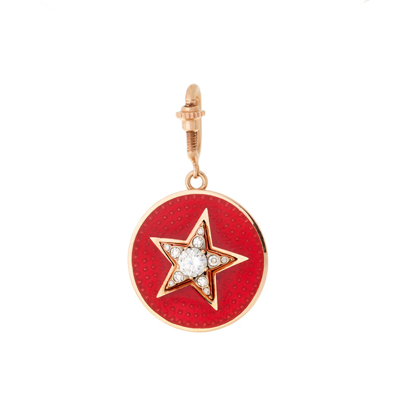 Médaille Etoile Rouge Rouille - Diamants