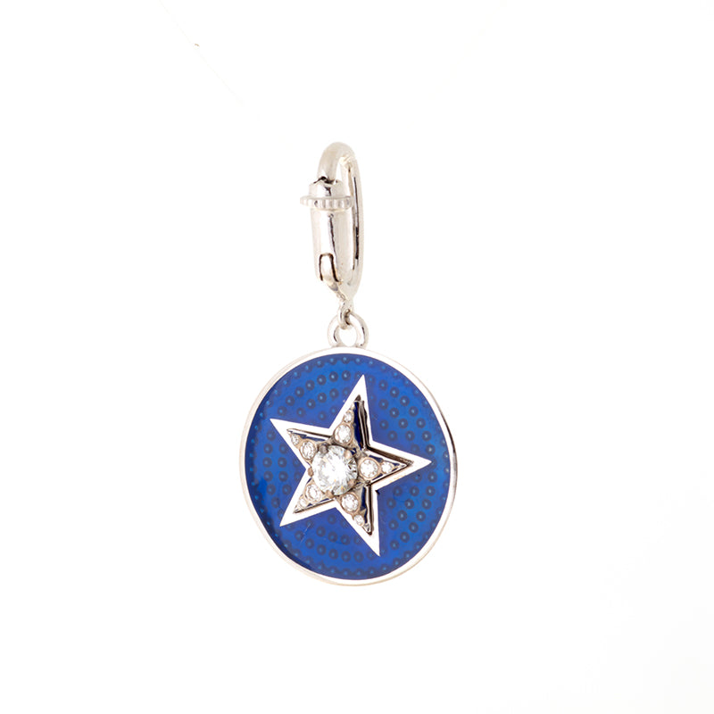 Médaille Etoile bleu marine - Diamants