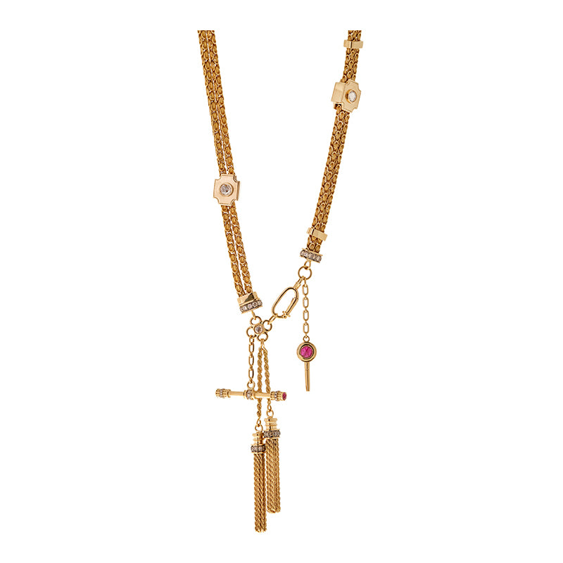 Kastak Necklace - Rubies - Brown Diamonds