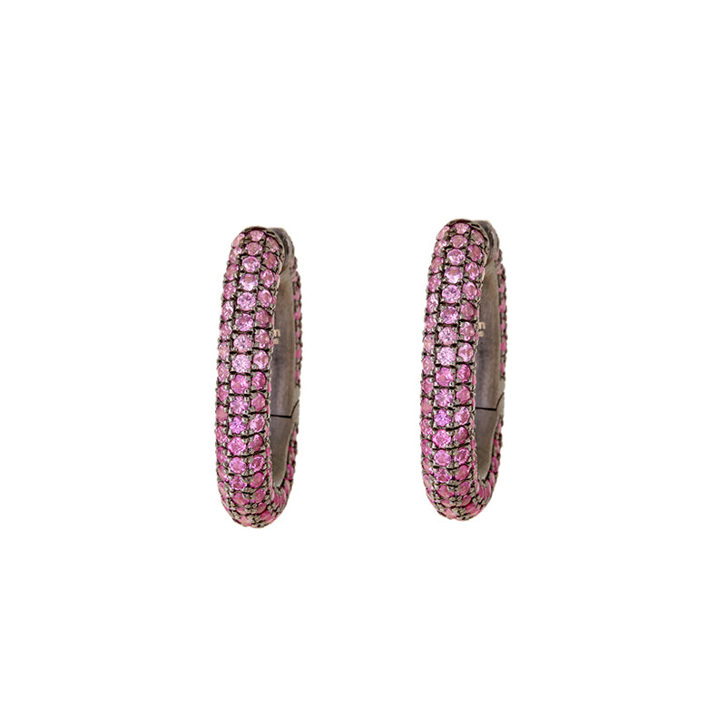 Link Earrings - Pink Sapphires