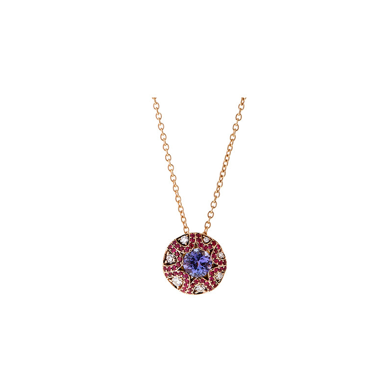 Mille et une nuits Pendant - Tanzanite - Rubies - Diamonds