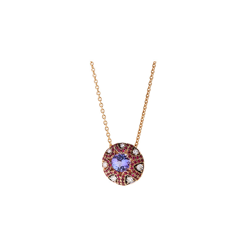 Mille et une nuits Pendant - Tanzanite - Rubies - Diamonds