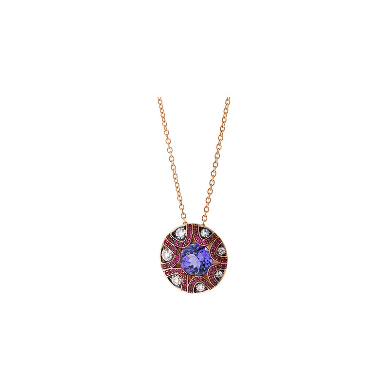 Mille et une nuits Pendant - Tanzanite - Rubies - Diamonds