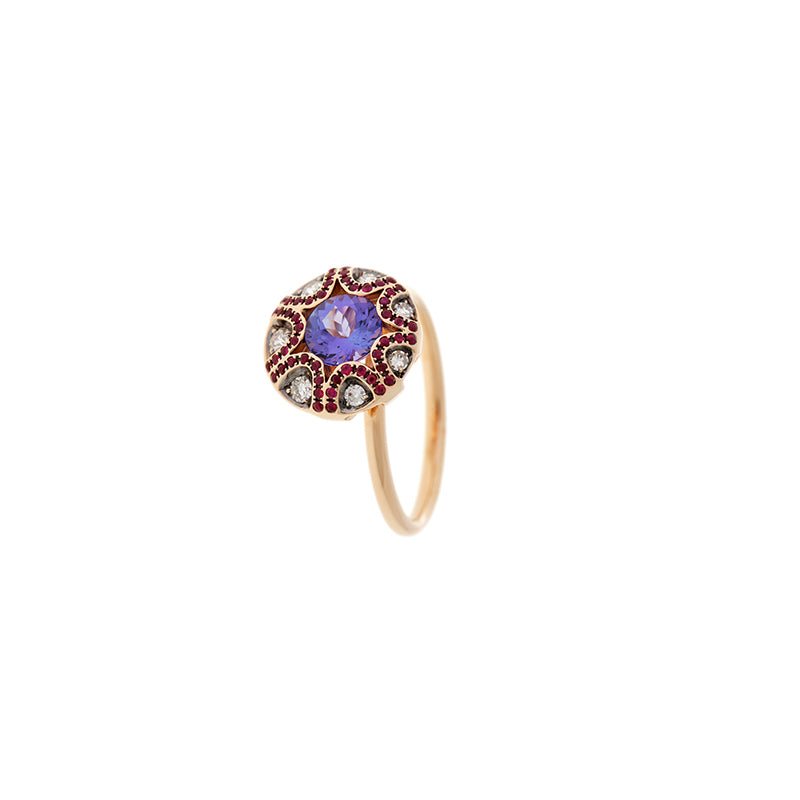 Mille et une nuits Ring - Tanzanite - Rubies - Diamonds