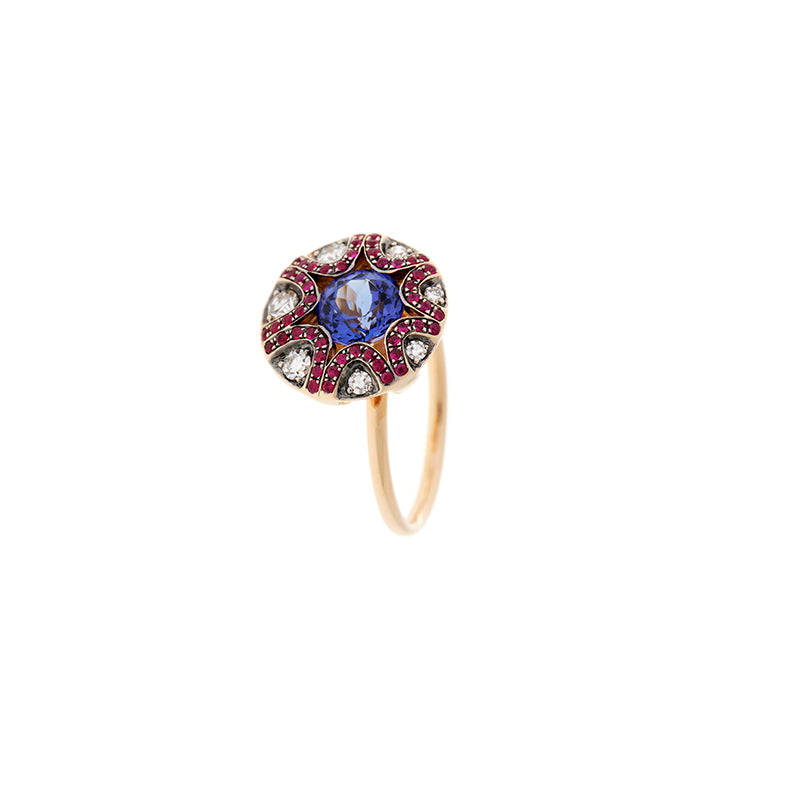 Mille et une nuits Ring - Tanzanite - Rubies - Diamonds