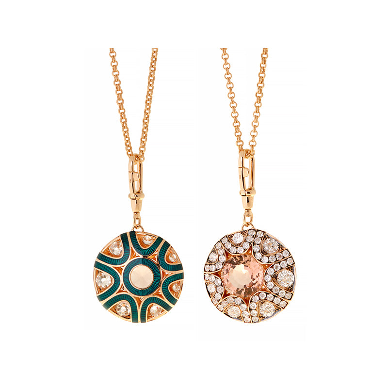 Mille et une nuits Sky Blue Pendant - Morganite - Diamonds