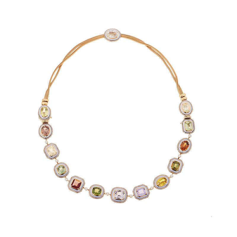 Unique Necklace - Sapphires - Diamonds