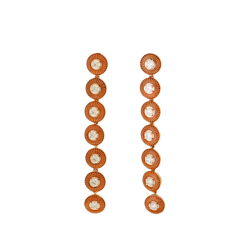 Mina Boucle d'oreille Orange - Diamants