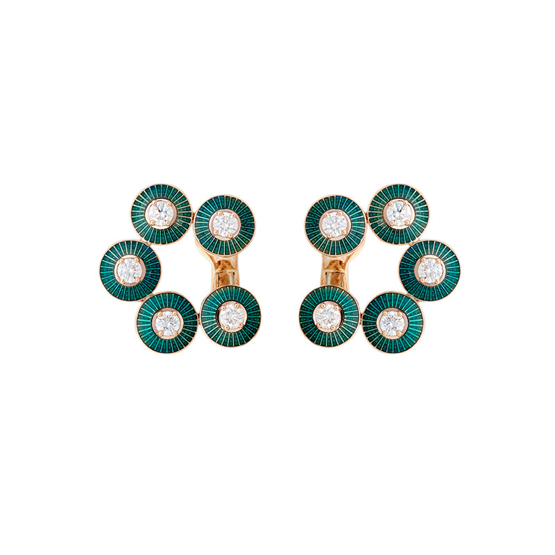 Mina Petrol Earrings - Diamonds