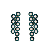 Mina Petrol Earrings - Diamonds