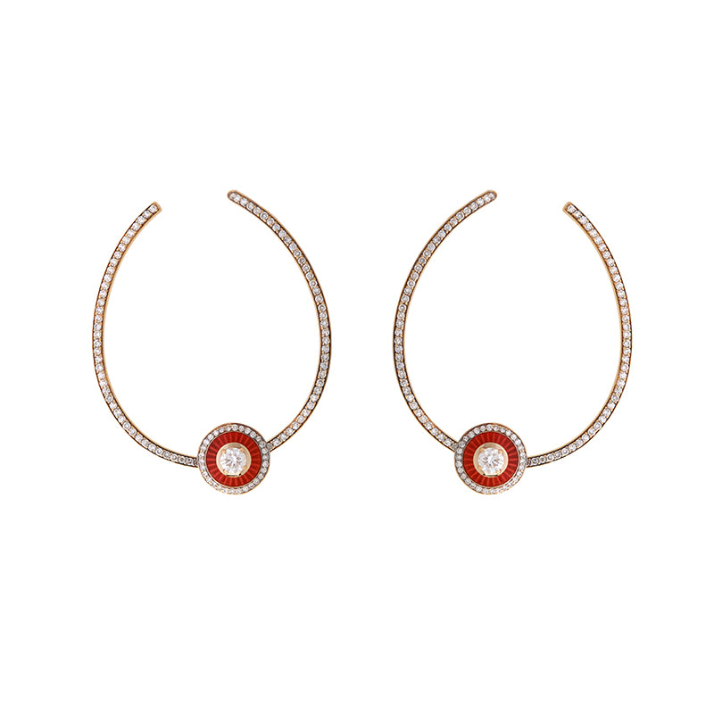 Mina Burgundy Earrings - Diamonds