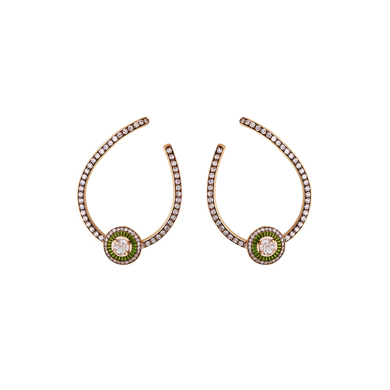 Mina Kiwi Earrings - Diamonds